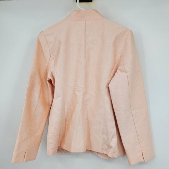 J. Crew Pink Clasp Front Ribbed Blazer Preppy Career Topper Jacket Medium - Picture 2 of 9